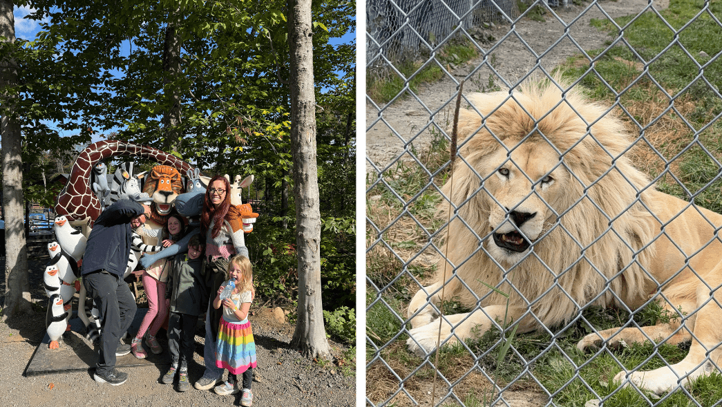 La famille au Familizoo de Saint-Calixte